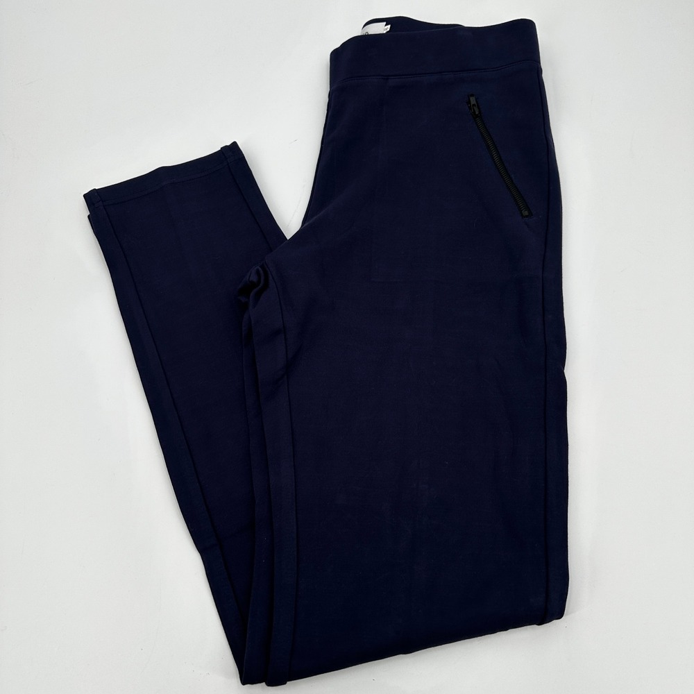 NWT Bodilove Womens Navy‎ Blue Zip Pocket Comfort Stretch Leggings Pants Size 8
